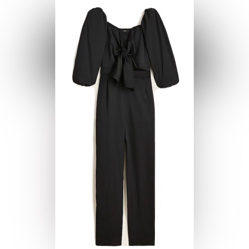 J.Crew Elegant Satin Black Jumpsuit size 4